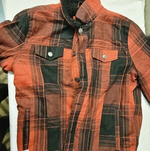 Aeropostale Plaid Sherpa Lined Flannel Jacket